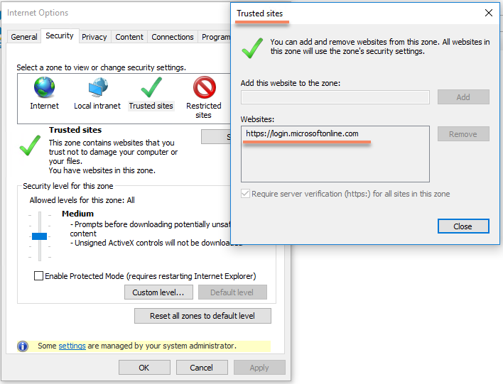 internet explorer site to zone assignment list registry